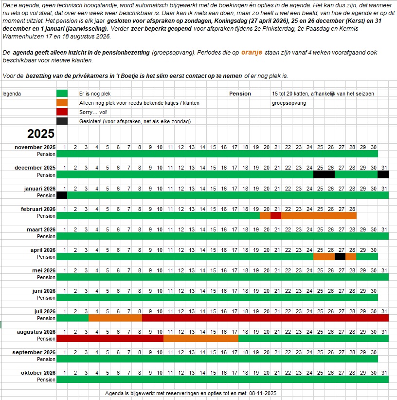 Wel voor de Poes agenda
