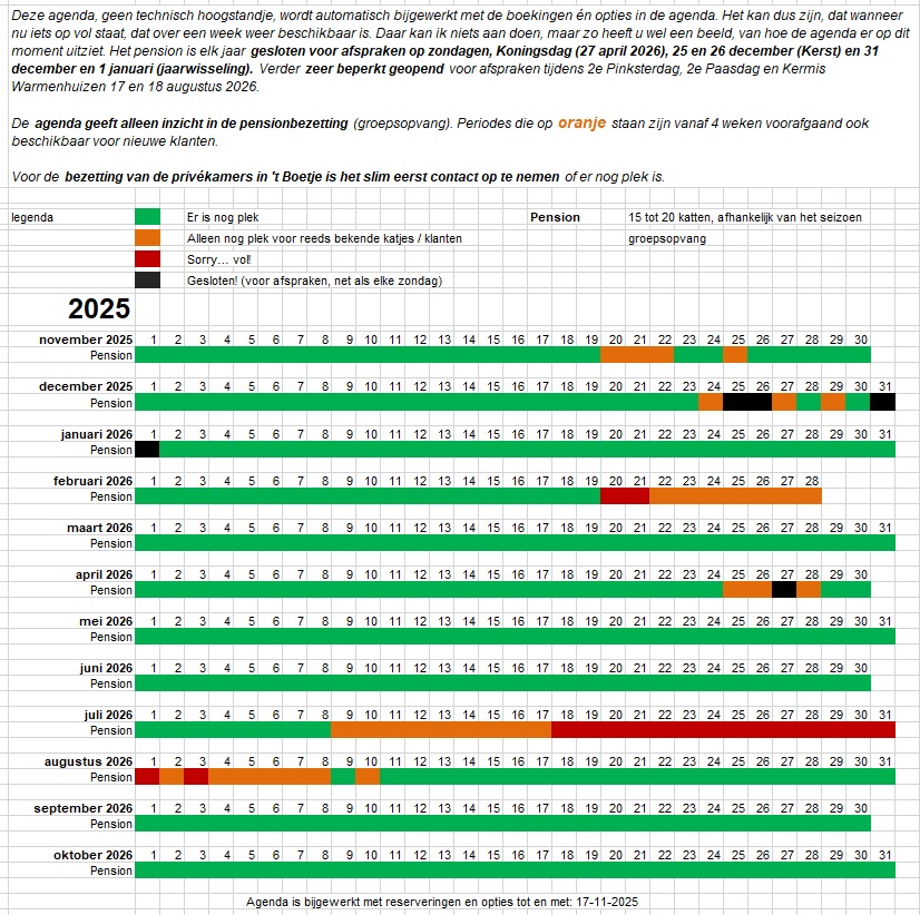 Wel voor de Poes agenda