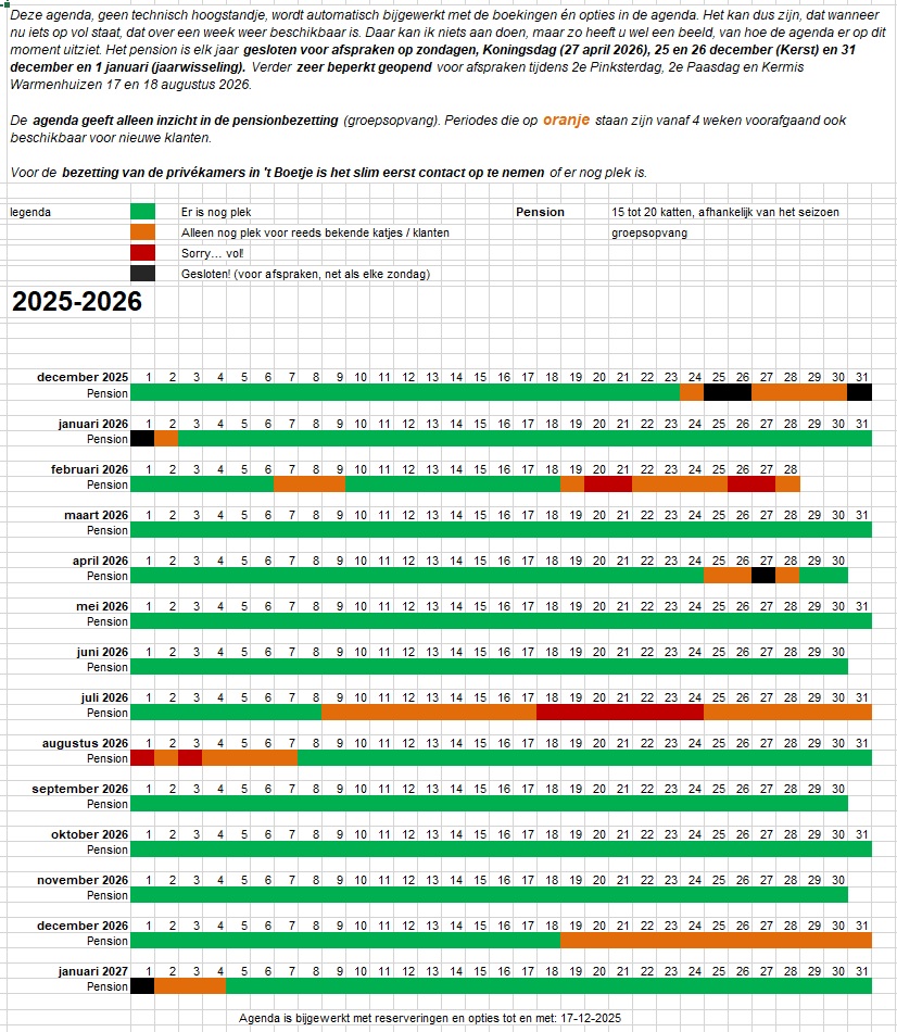 Wel voor de Poes agenda