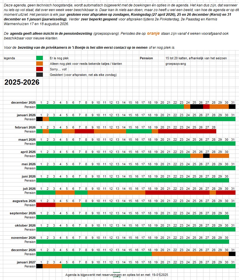 Wel voor de Poes agenda