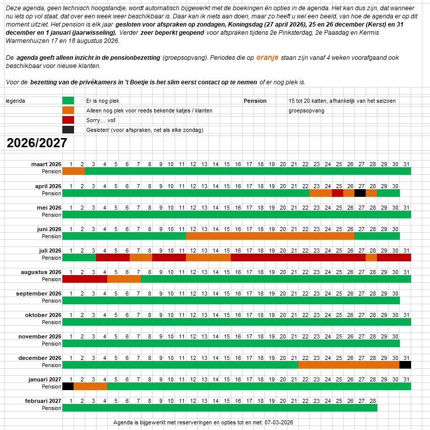 Wel voor de Poes agenda